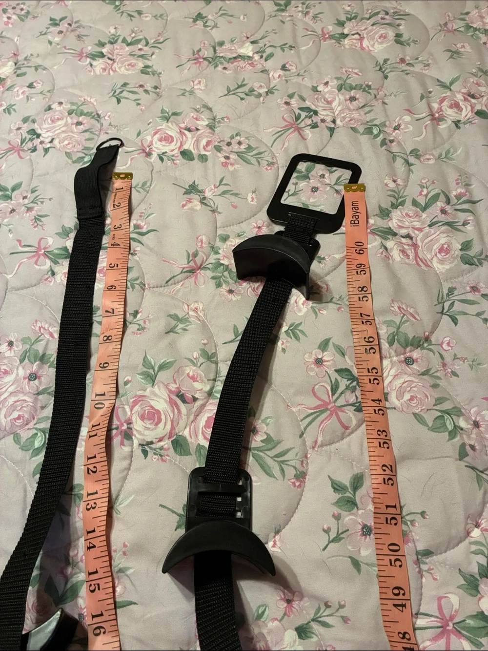 Set of 2 Adjustable Black Strap Purse Organizers with Multiple Hooks